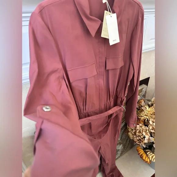 Mango Dusty Rose Zip-Up jumpsuit🩷 - Picture 4 of 10